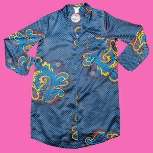 Joe Fresh Paisley Patterned, Blue Night Gown Size M